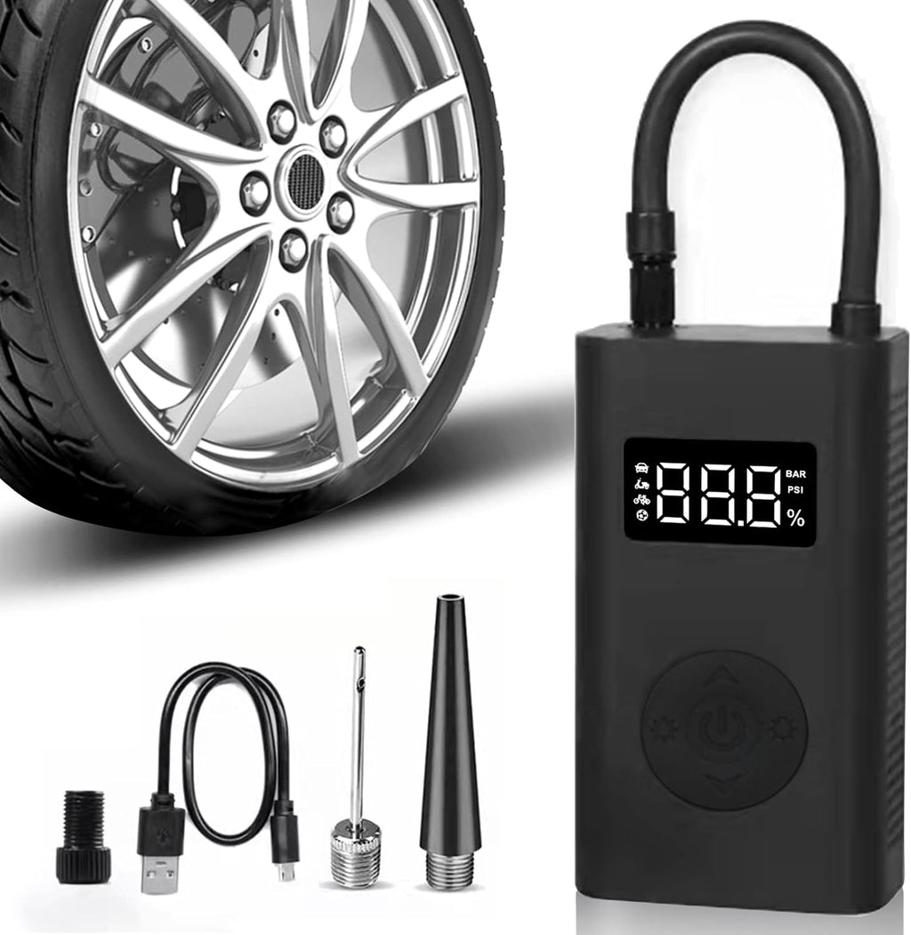 Portable 12V DC Electric Air Compressor Tire Pump Inflator with Pressure Gauge LED Light E85801