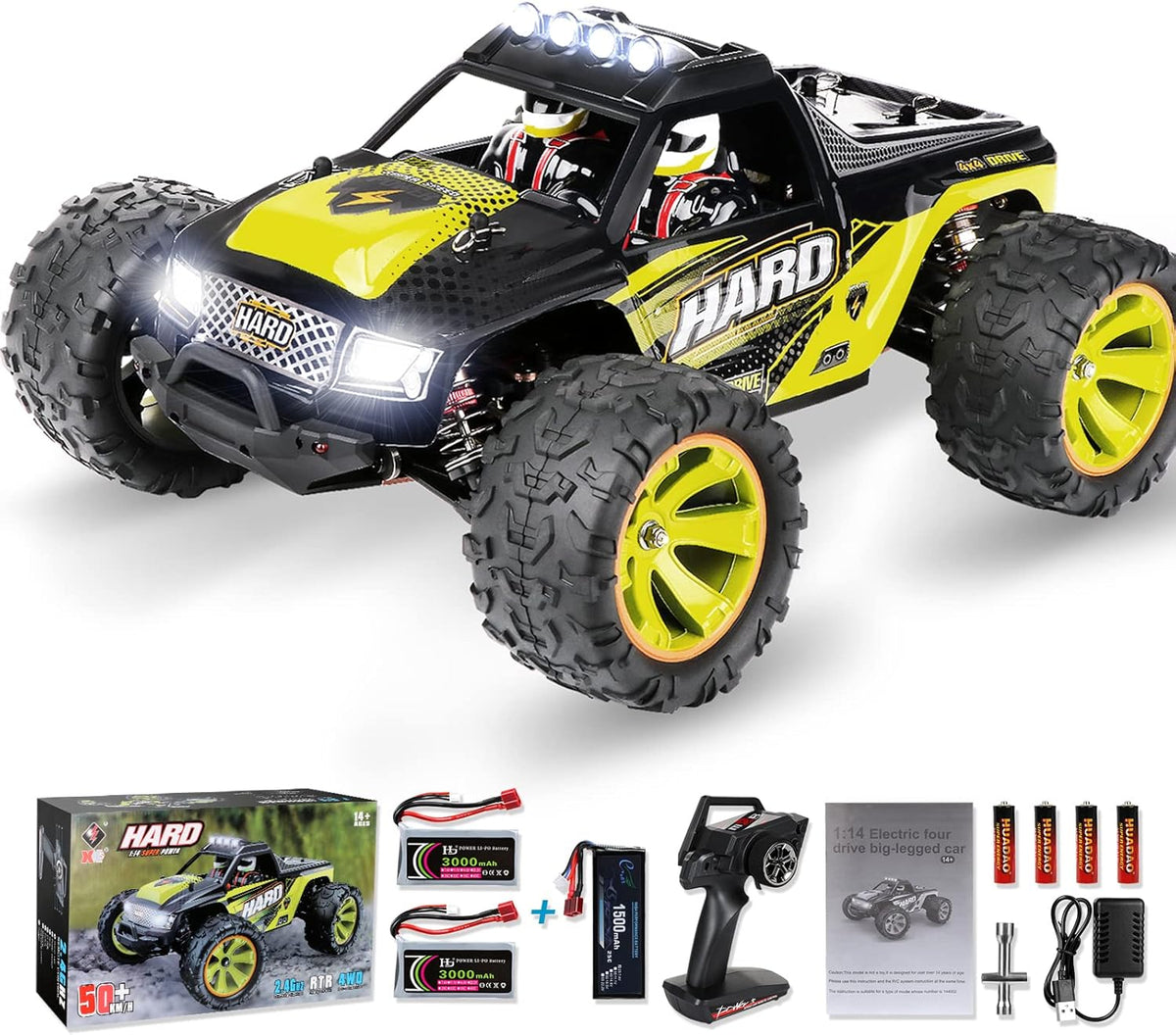 4WD RC Monster Truck with 550 Motor, Pack of 2 B4737