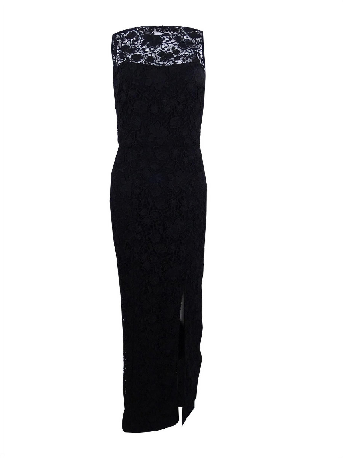 Black Lace Open Back Gown E658