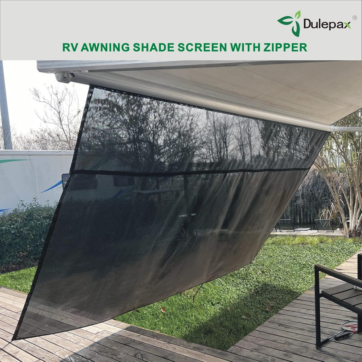 RV Awning Shade Screen with Zipper 8'X13'3'' Universal with Complete Kits M74381