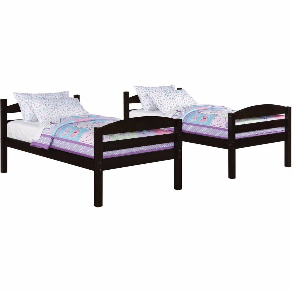 Twin Over Twin Wood Bunk Bed V6480