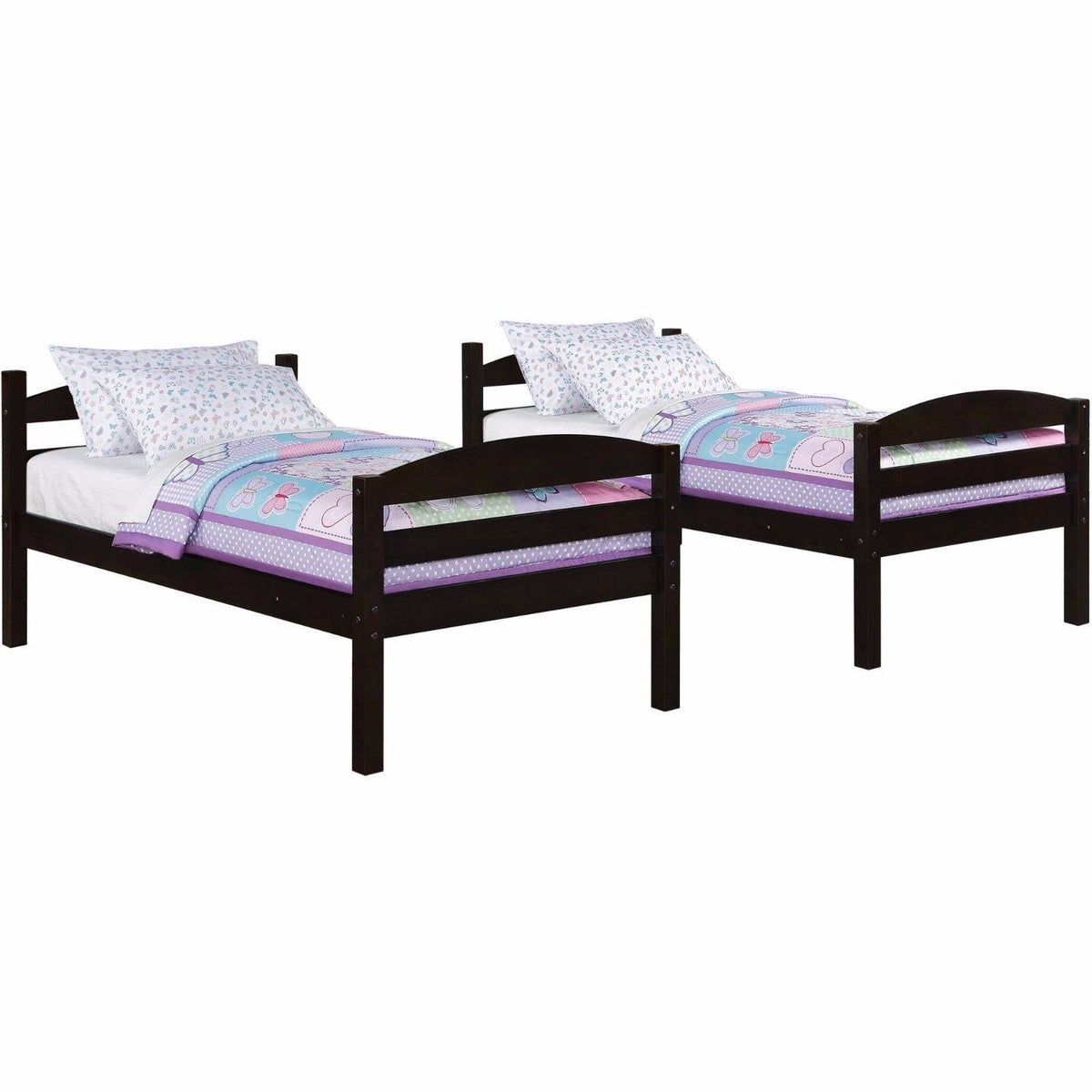 Twin Over Twin Wood Bunk Bed V6480
