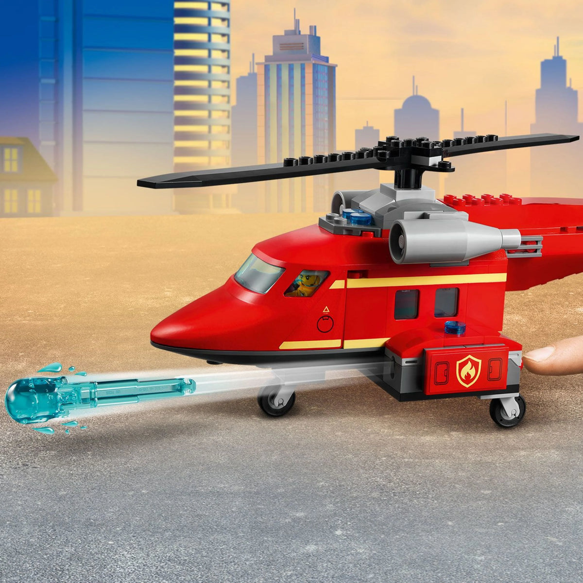 Fire Rescue Helicopter Building Toy and Playset 212 Pieces Y773