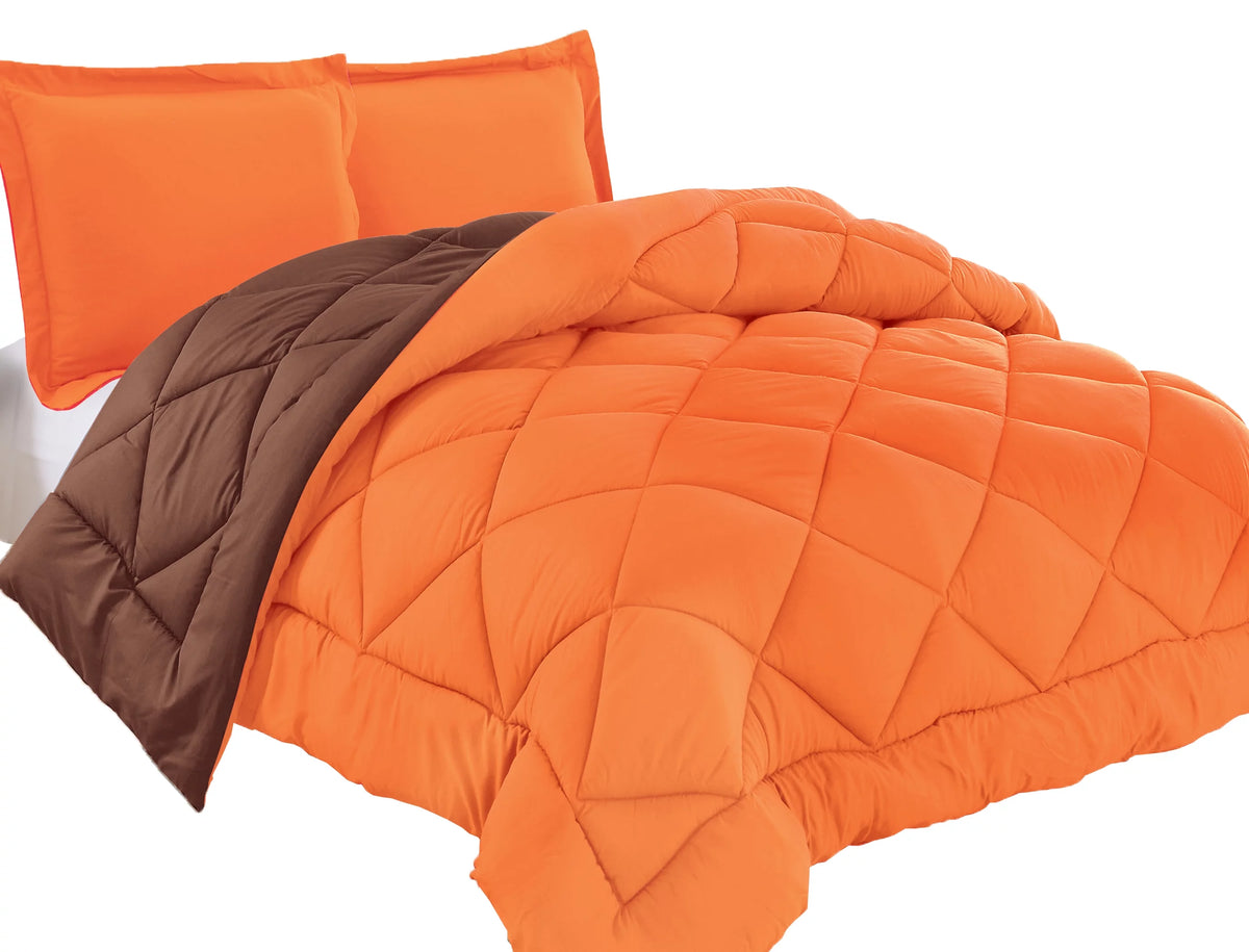 Reversible 3pc Comforter Set King/Cal King Orange/Chocolate P99203