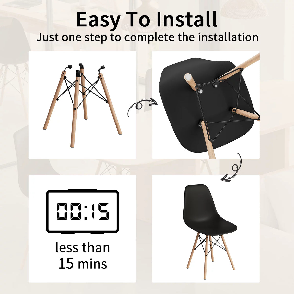 Black Plastic Dining Chair W223