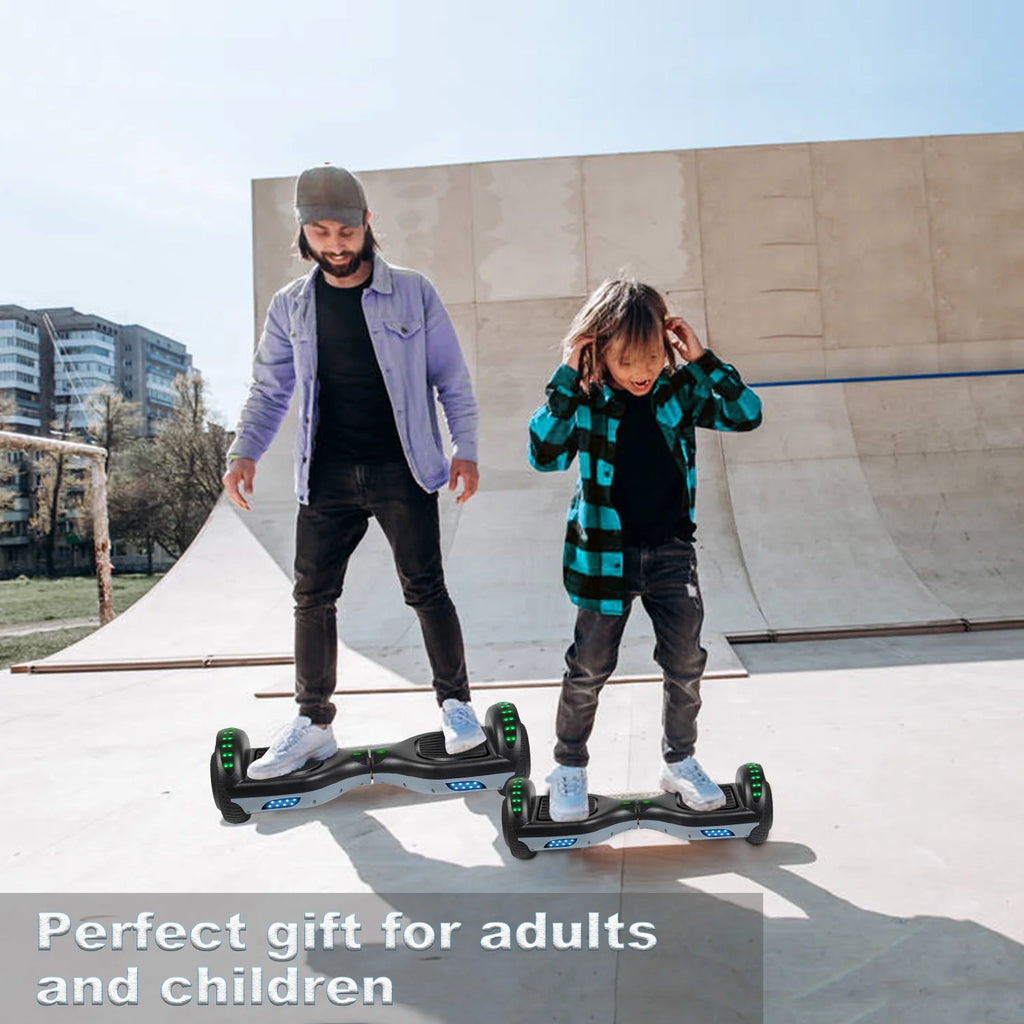 6.5 In. All Terrain Self Balancing Hoverboard with Bluetooth Speaker and LED Lights, Black Gray M1621