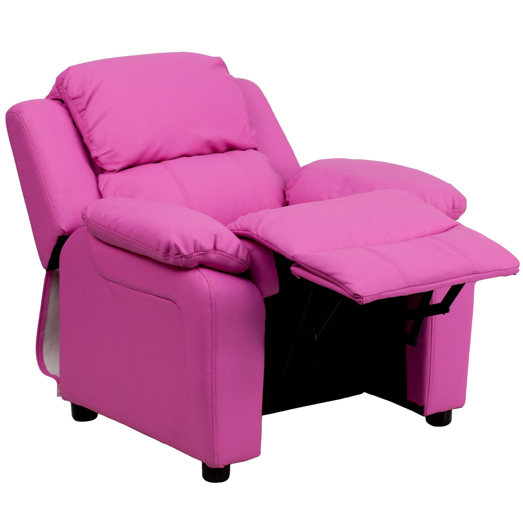 Pink Vinyl Upholstered Recliner N3780