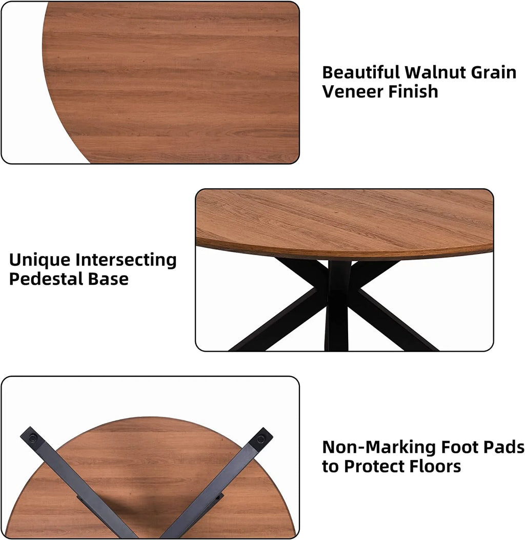 Mid-Century Modern Round Dining Table for 4-6 T145312