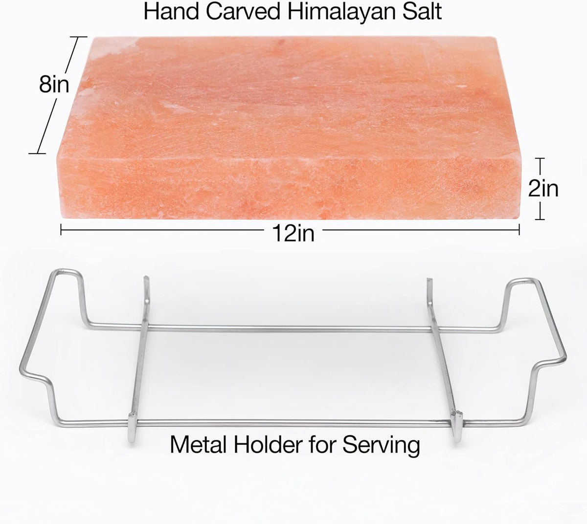 Himalayan Salt Block with Stainless Steel Holder J5623