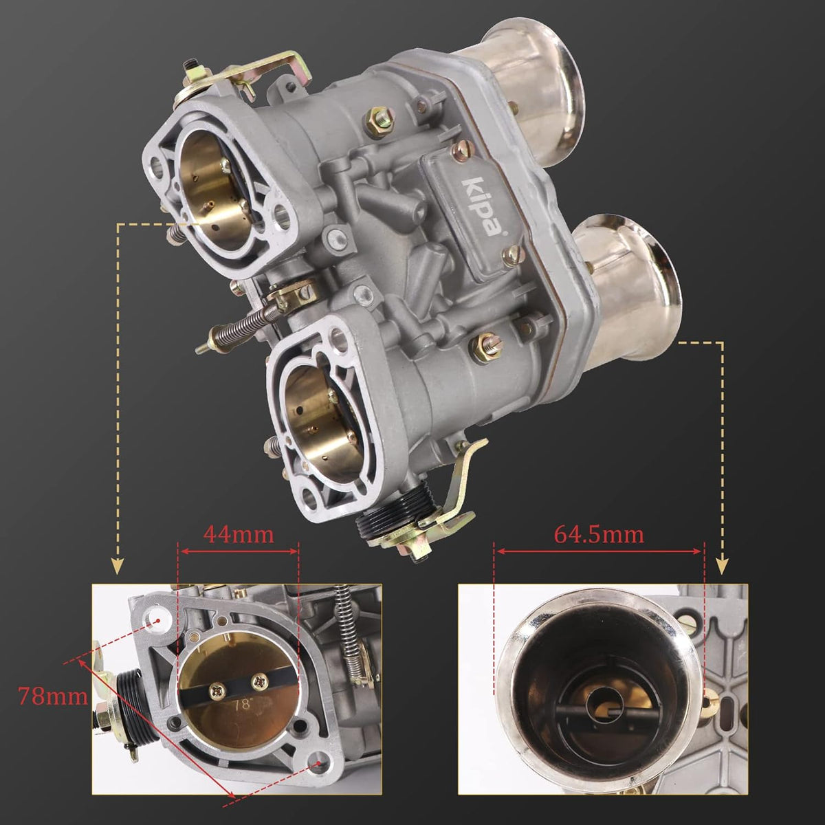 44 IDF 2 BARREL 44mm Carburetor with Air Horn I90978