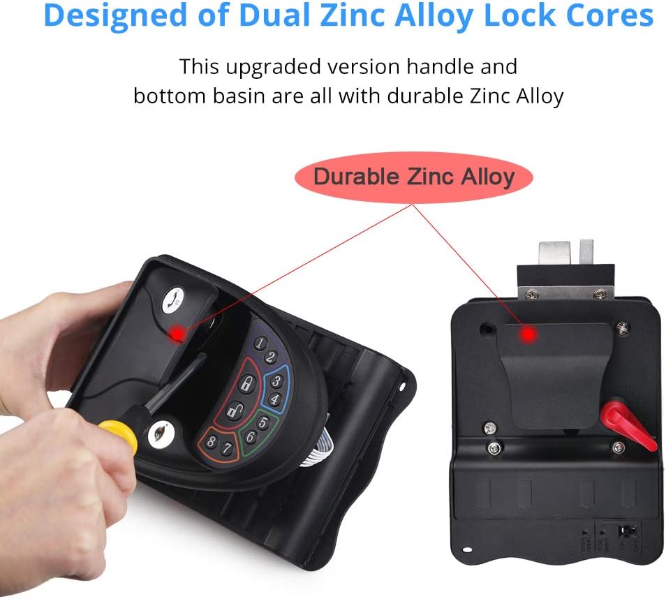 RV Keyless Entry Door Lock Handle Latch Zinc Alloy Wireless with Keypad Black F46747