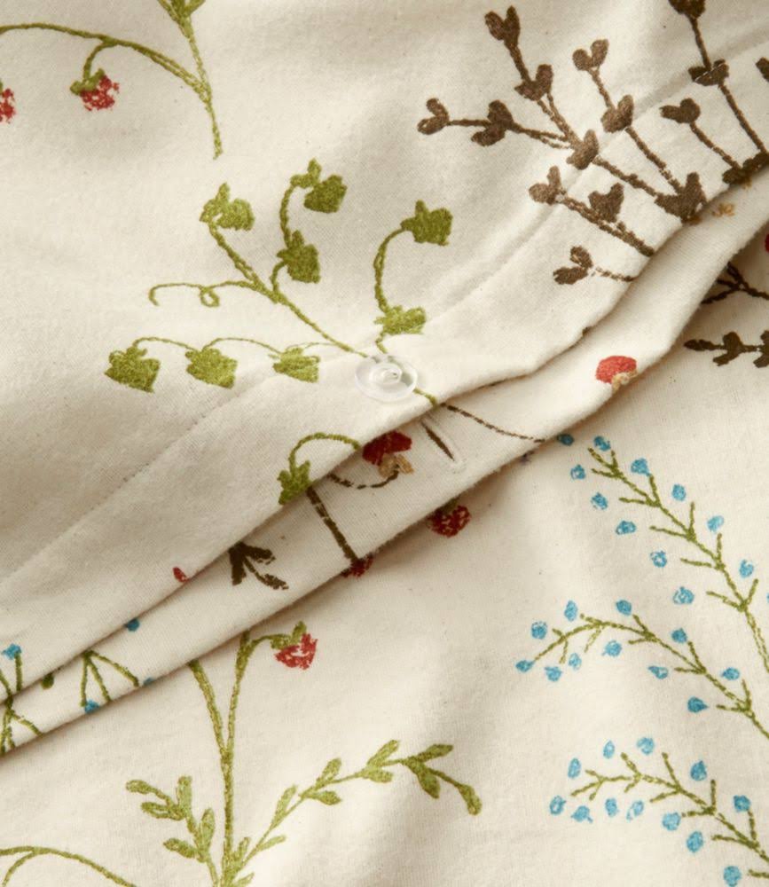Botanical Floral Tan Queen Size Flannel Comforter Cover U791602