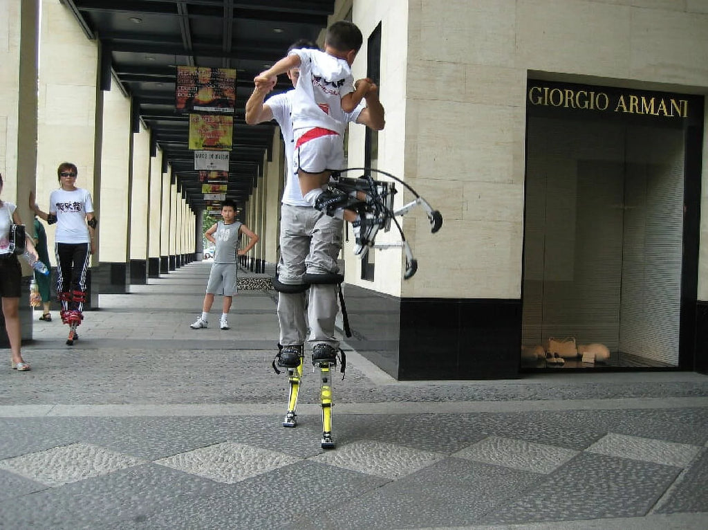 Black Kangaroo Shoes Jumping Stilts Z9651