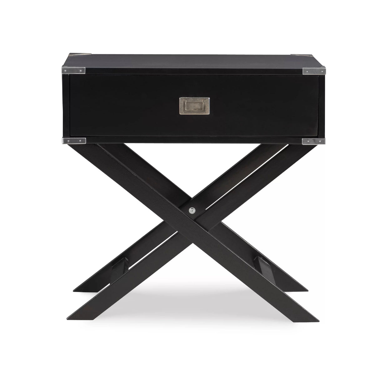 Black Single Drawer Accent Side Table I896