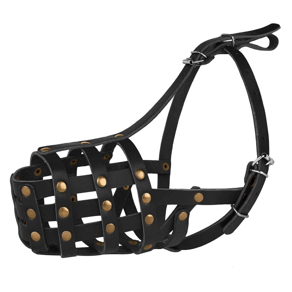 Leather Dog Muzzle Adjustable Breathable Medium Large Breeds W49001