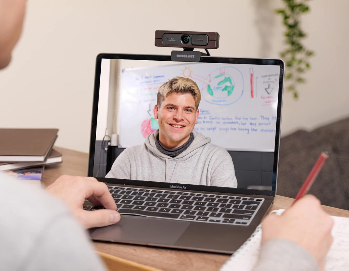 4K Ultra HD Webcam with AI Auto Framing, Wide 125-degree View, Dual Mics & Built-in Privacy Cover, with Tripod F2689