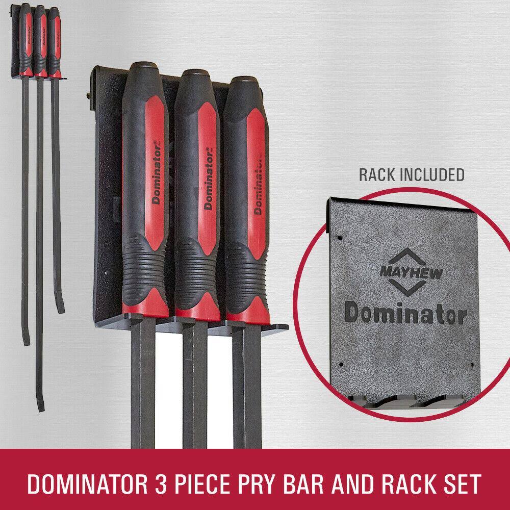 3-Piece HD Pry Bar Set and Rack Y2074