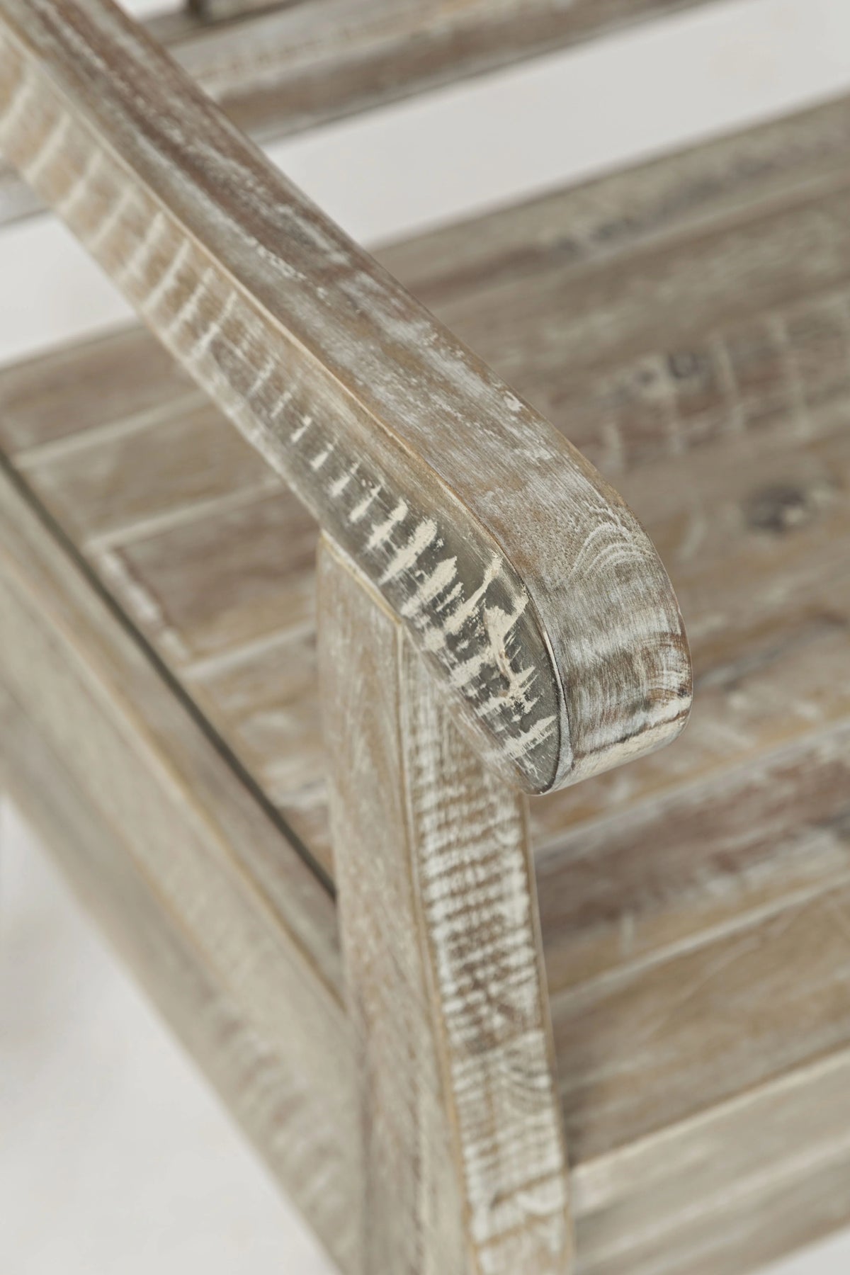Rustic Distressed Acacia Storage Bench V134