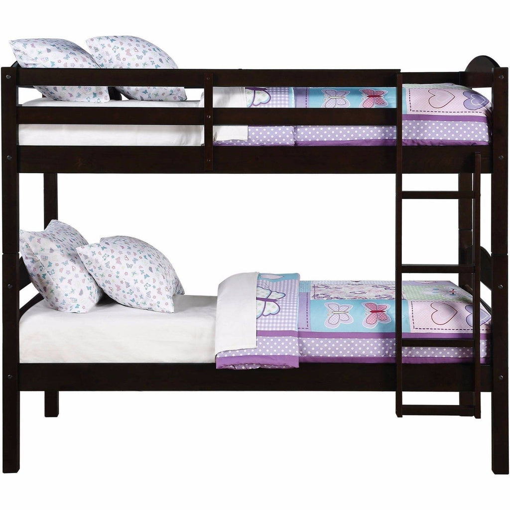 Twin Over Twin Wood Bunk Bed V6480