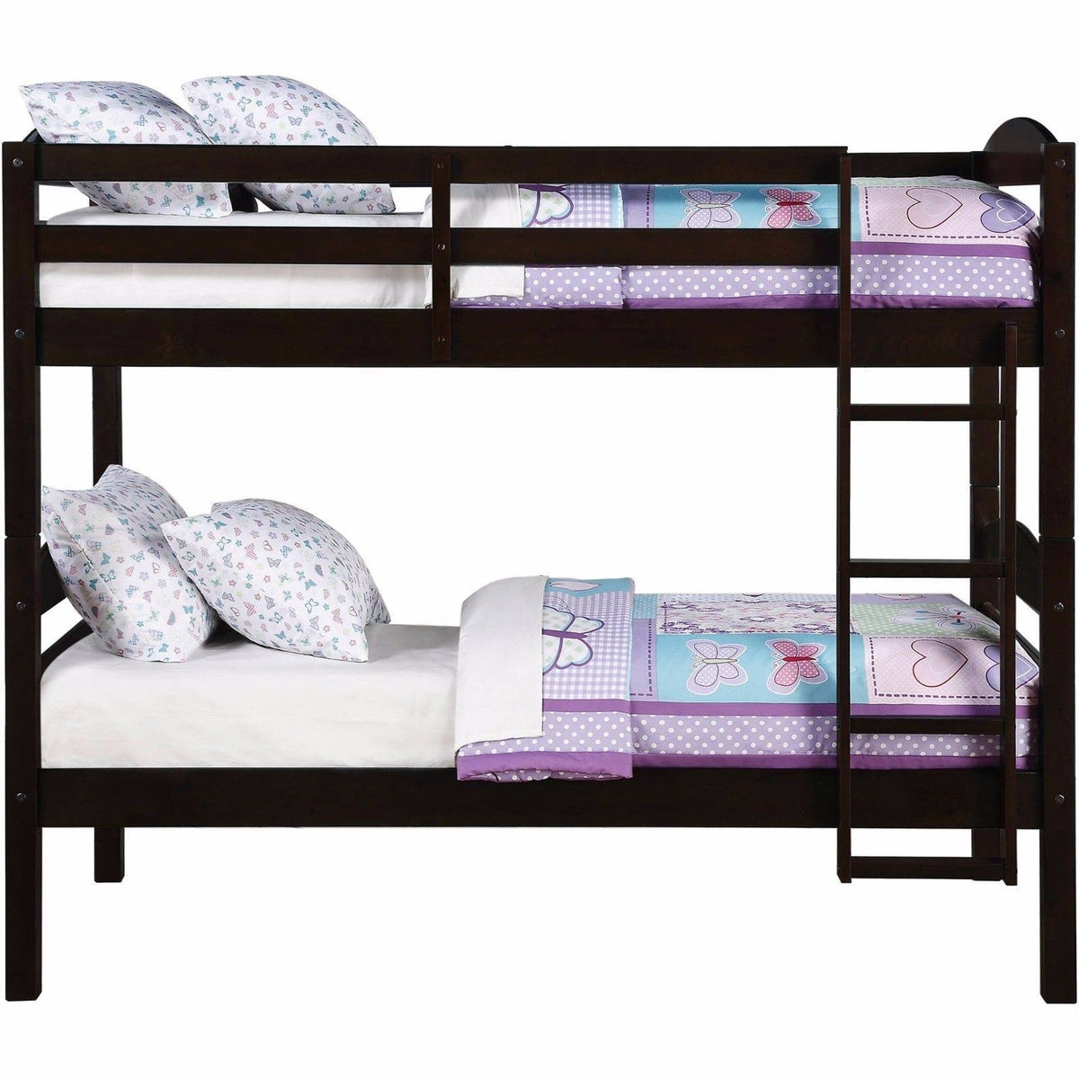 Twin Over Twin Wood Bunk Bed V6480