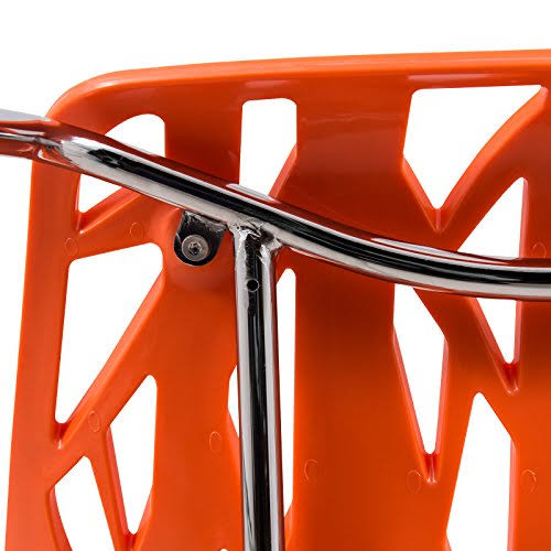 Orange Set of 2 Dining Chair with Chromed Legs C55868
