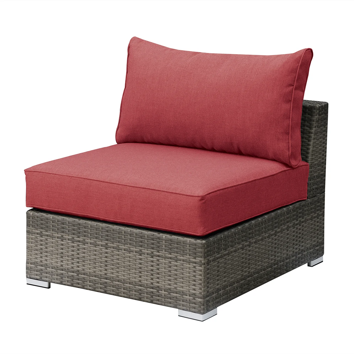Red Resin Wicker Modular Sofa Set, 2pc D250796