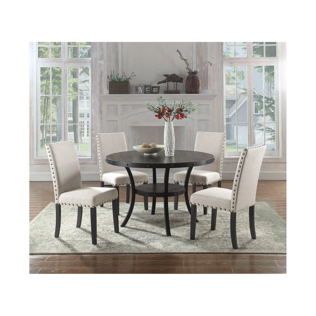 Solid Wood Dining Side Chair Antique Black Set of 2 K208497