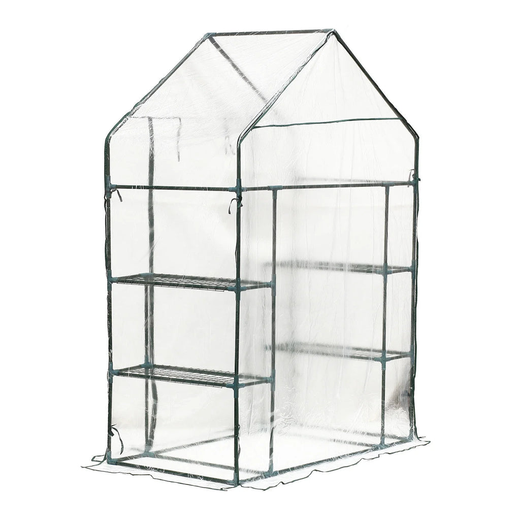 Portable Mini Walk-In Greenhouse with 3 Tier Shelves D91652