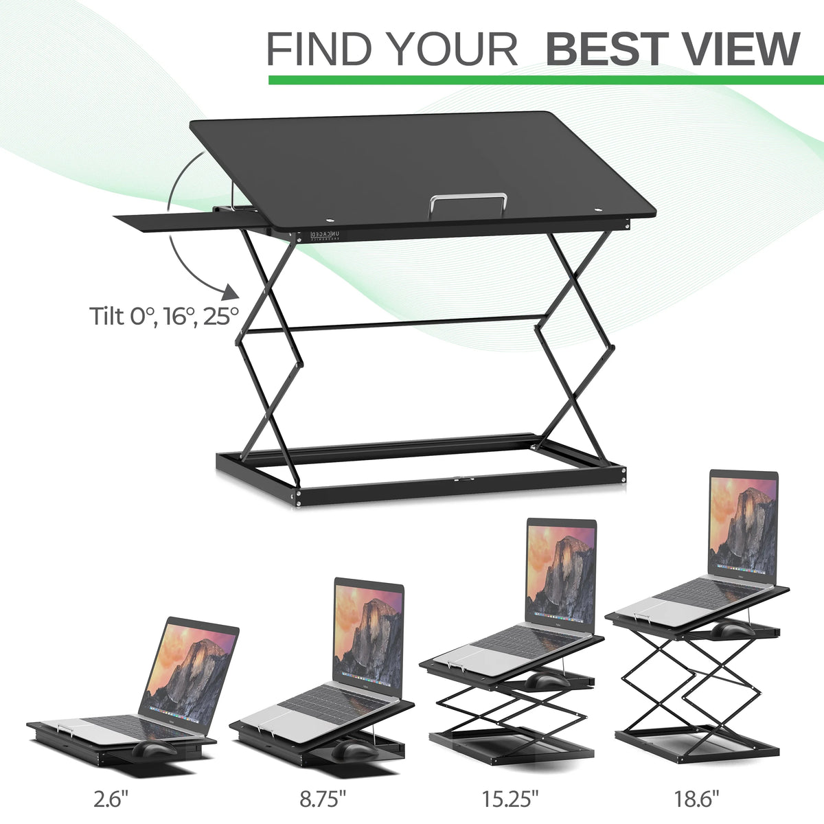 Adjustable Standing Desk Converter with Mouse Pad I2356