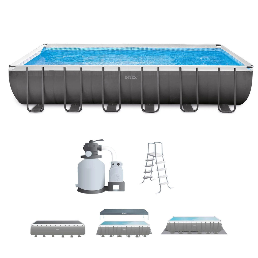24' x 12' x 52 Rectangular Frame Swimming Pool with Pump Y246