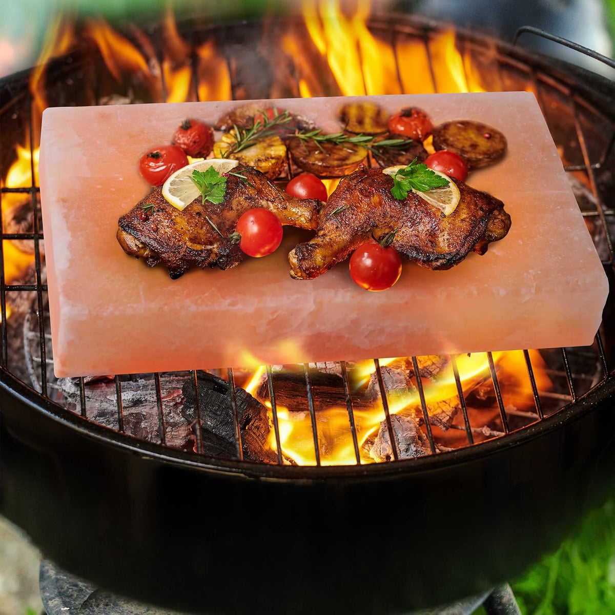 Himalayan Salt Block with Stainless Steel Holder J5623