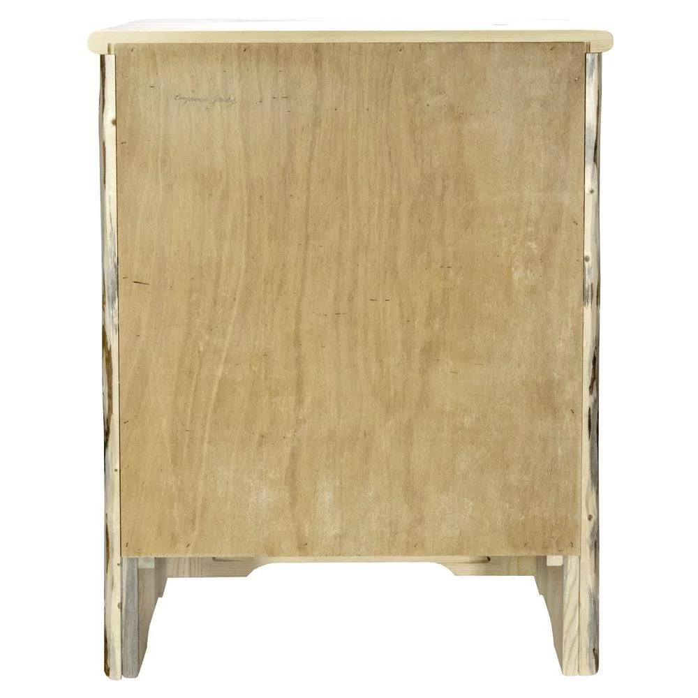 Wood Accent Cabinet with Engraved Moose in Natural I3934