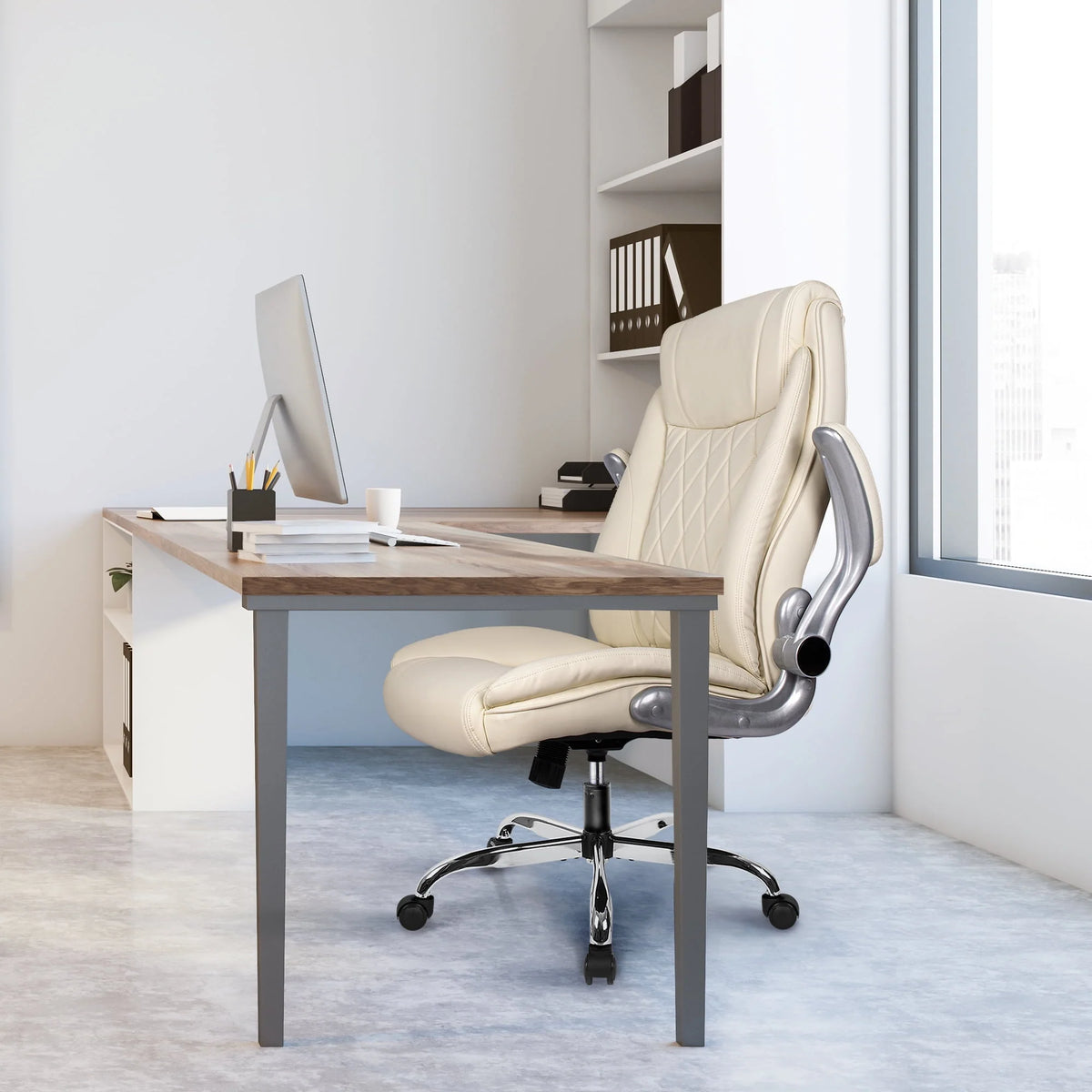 Black Ergonomic High Back Leather Office Chair I39500
