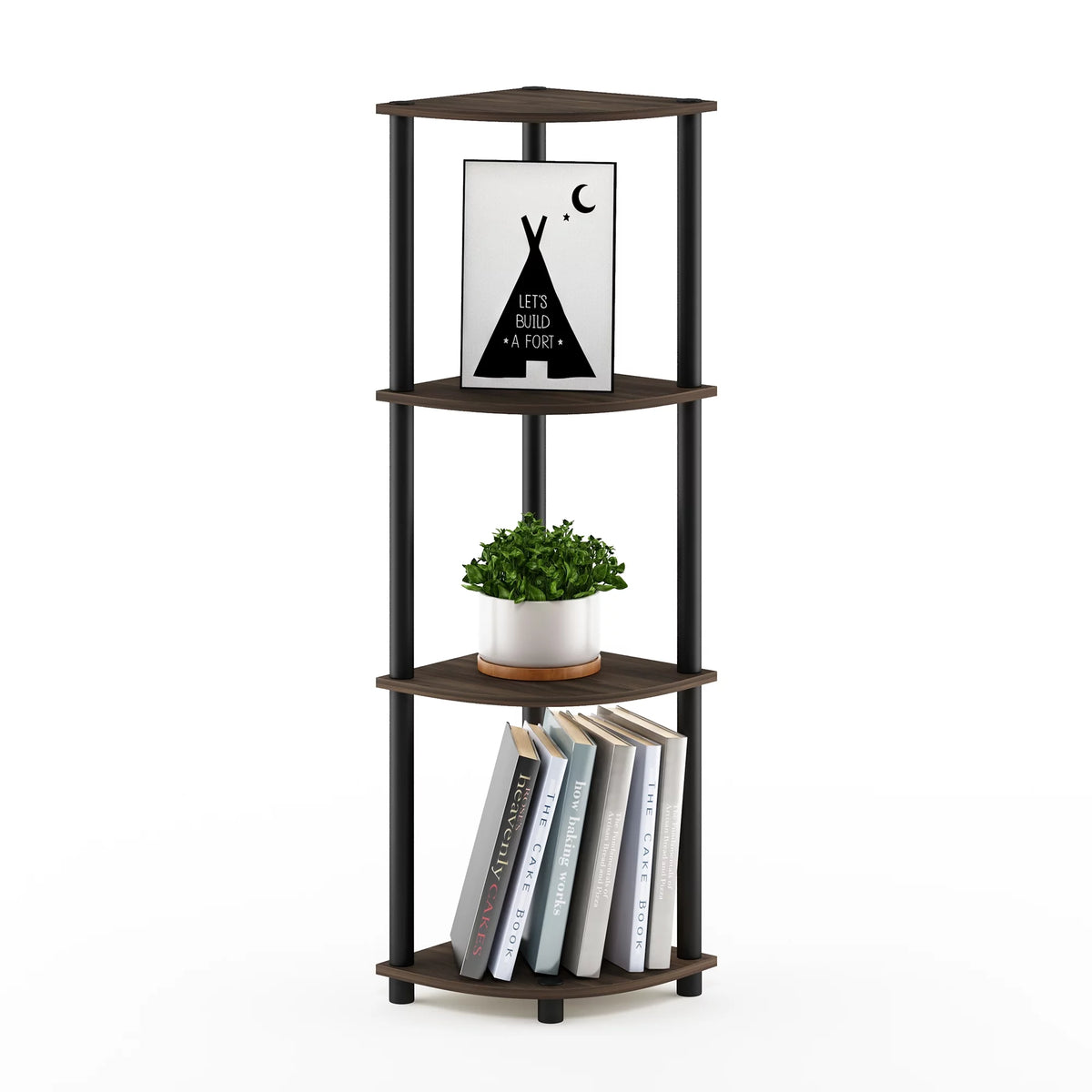 4-Tier Corner Display Rack Shelving Unit R612