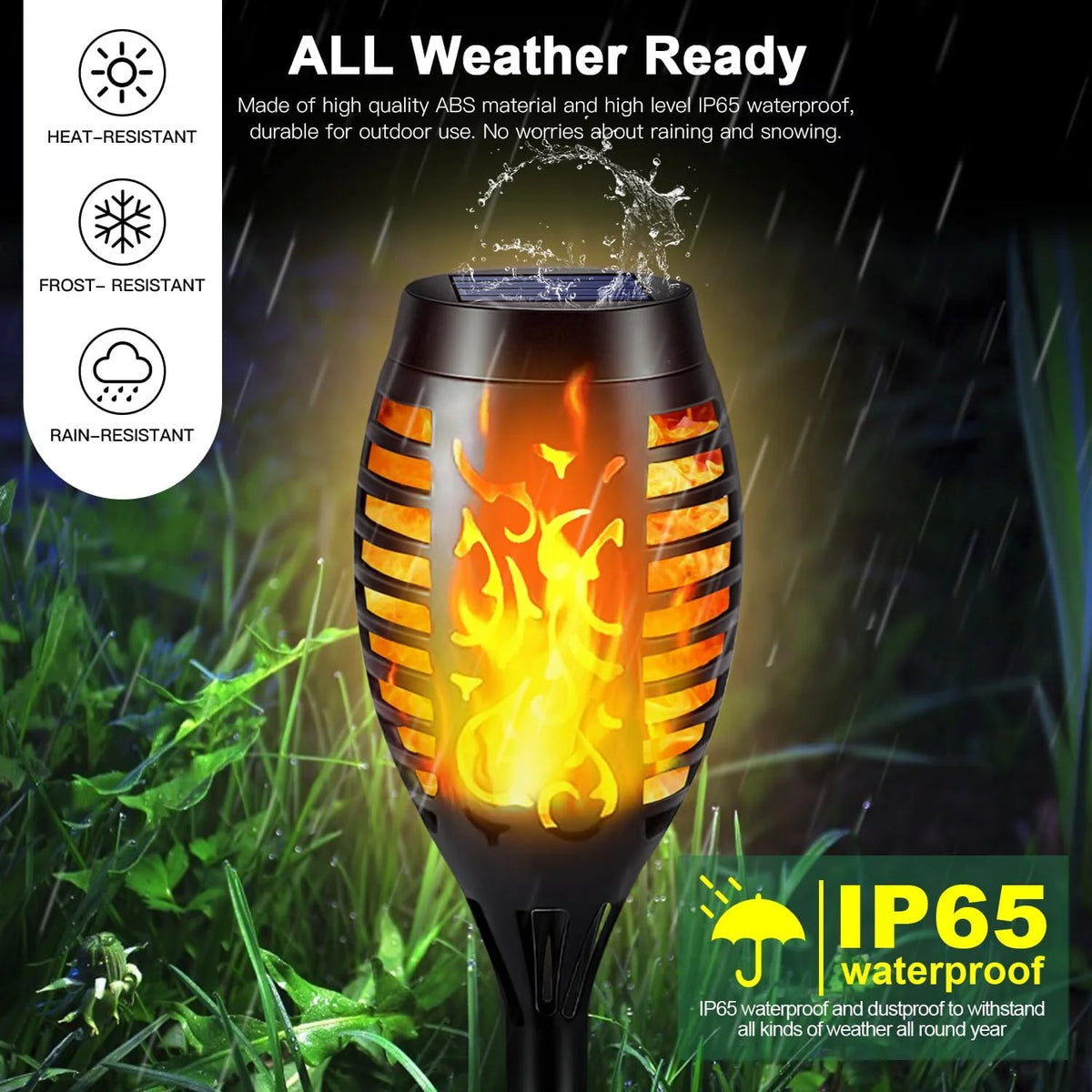 12 Pack Solar Torch Lights Outdoor, LED Flickering Solar Lights, Waterproof Flame Lights D816980