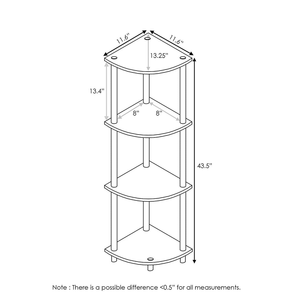4-Tier Corner Display Rack Shelving Unit R612