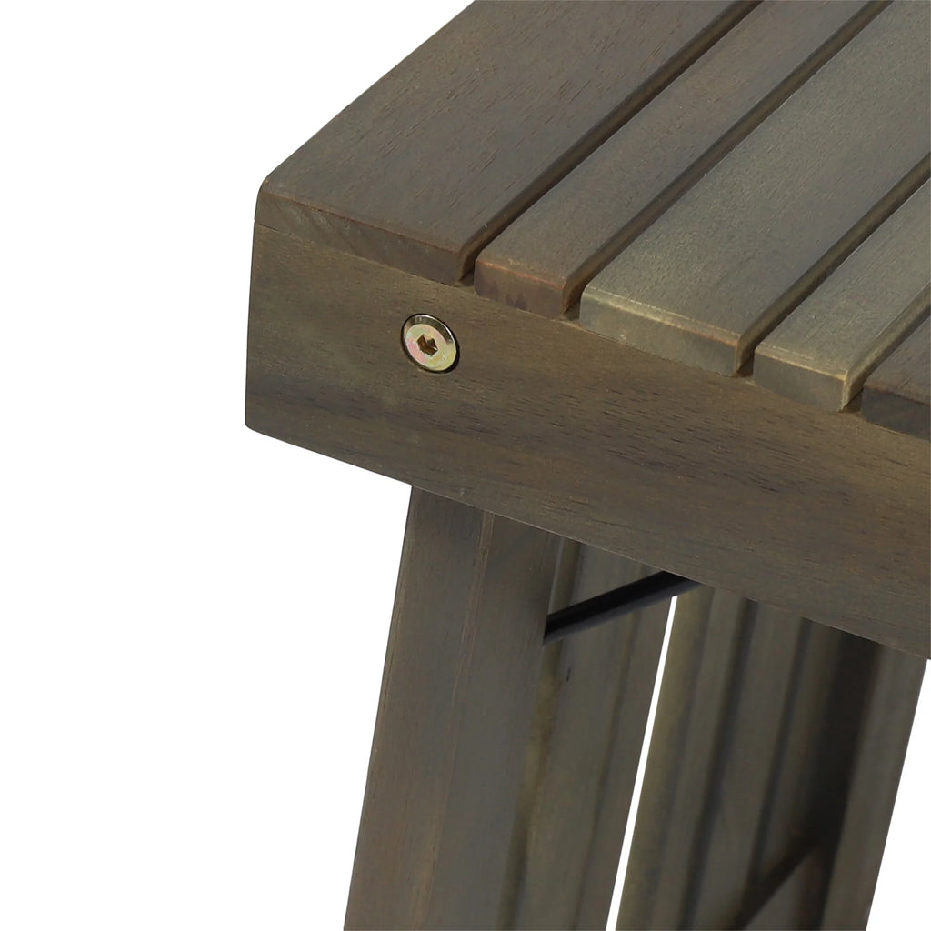 Gray Acacia Wood Outdoor Chaise Lounge Set of 2 N6001