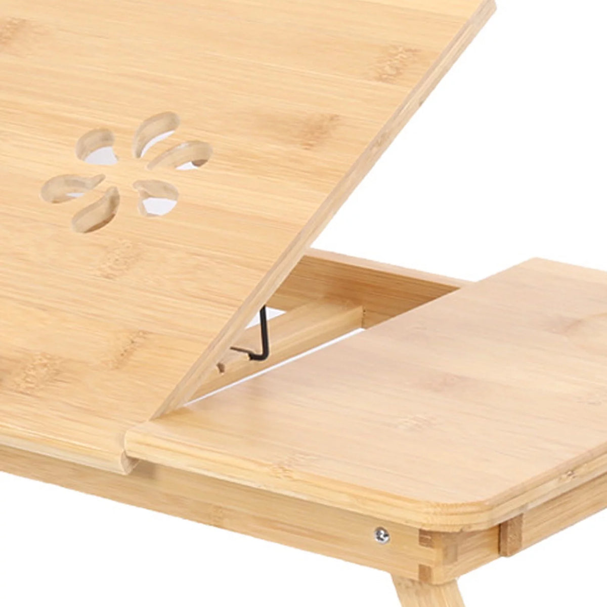 Bamboo Portable Laptop Desk with Tilt Top and Storage Drawer D568100
