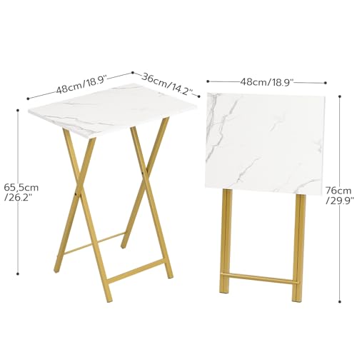 Folding TV Tray Tables Set of 4 with Storage Rack K68595