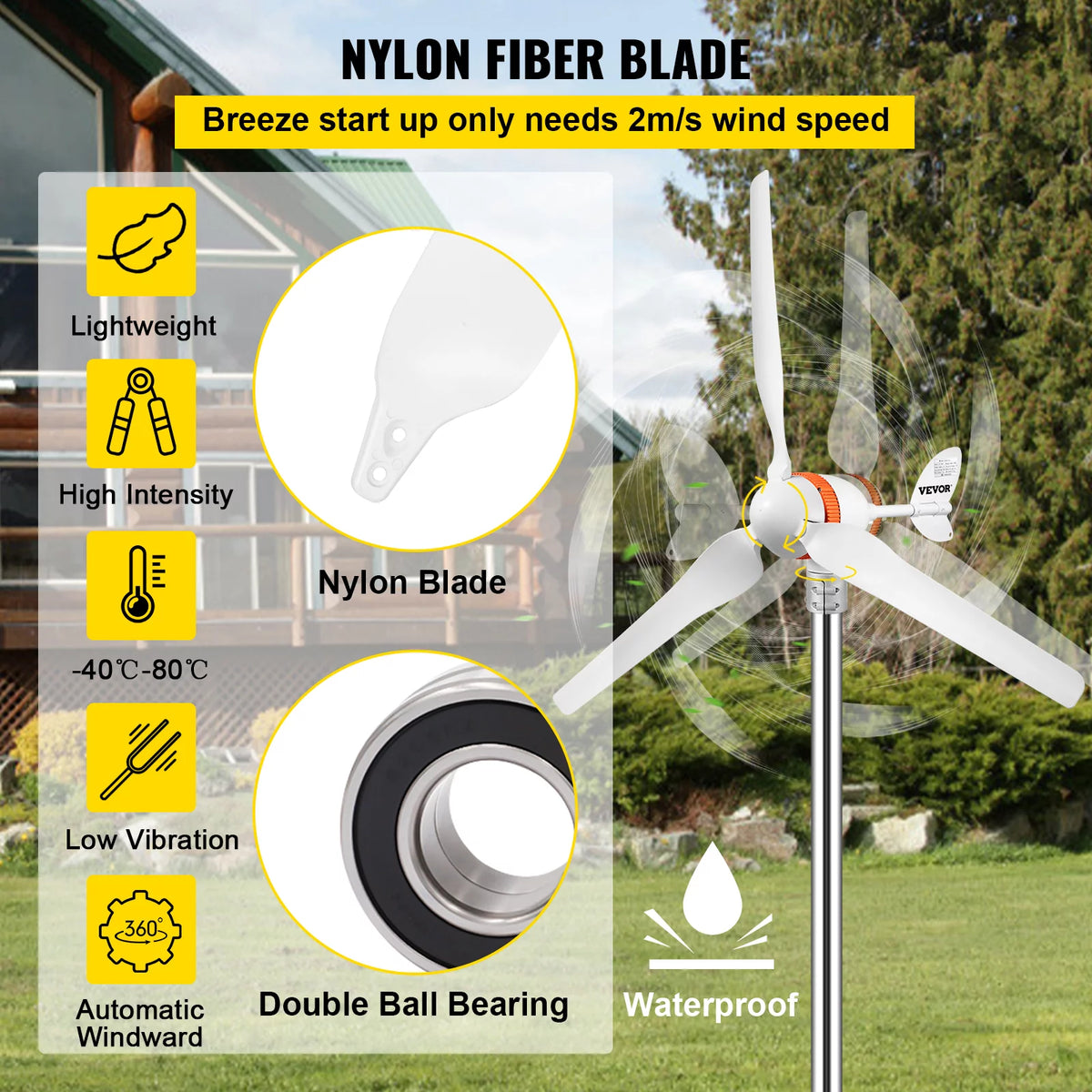 400W 12V Wind Turbine Generator with MPPT Controller F65402